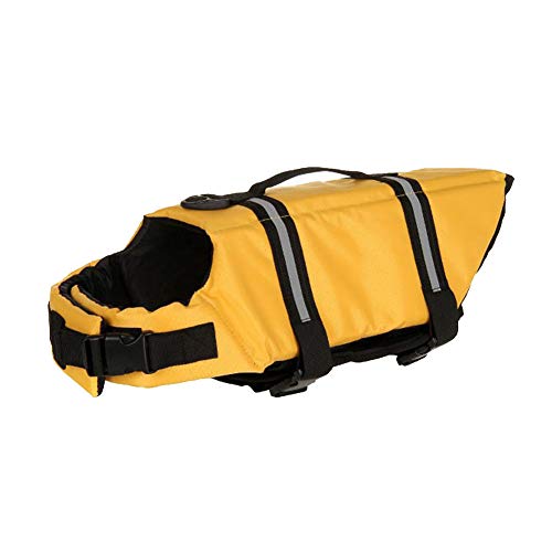 MISSMAO Schwimmmantel Hundeschwimmweste Schwimmweste Hunderettungsweste Rettungsweste Hundeweste Warnweste Dog Life Jacket Schwimmhilfe für Hunde Farbe 1 XL von MISSMAO