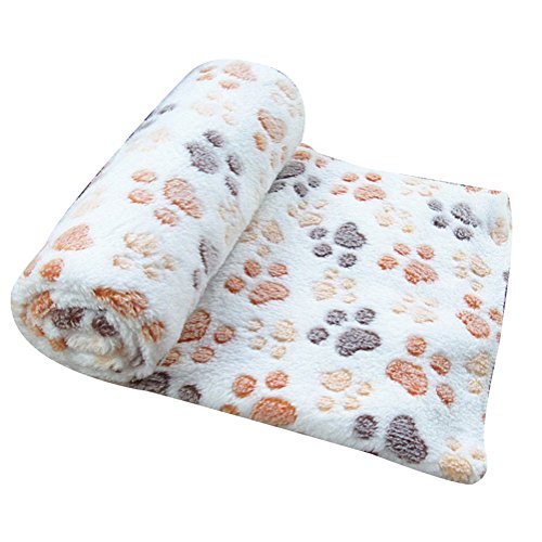 MISSMAO Super Softe Warme Hundedecke Fleece-Decke Tier Schlafdeck für Welpen Kätzchen Beige von MISSMAO