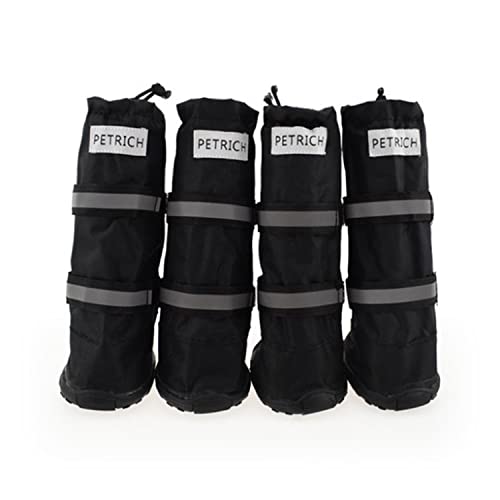 4 Stück/Set Hundestiefel, wasserdichte Schuhe für Haustiere mit reflektierenden Streifen, robust, rutschfest, für große Hunde, 5 Größen, wasserdicht, für Hunde, Regen, Schnee, Schuhe, Socken für von MISUVRSE