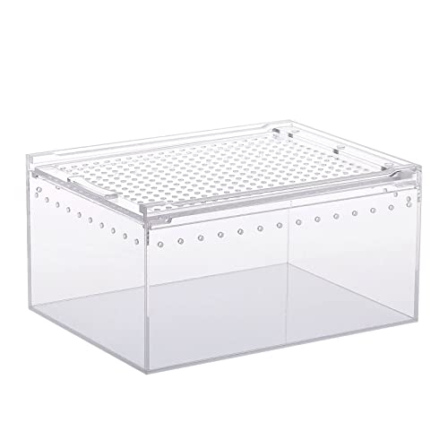 Futterbox Schlangenzuchtbox Eidechsenkäfig Lebensraum Schlüpfbehälter transparent tragbar Haustierhaus für Box Unterschlupf Box Acryl Box Verstecken von MISUVRSE