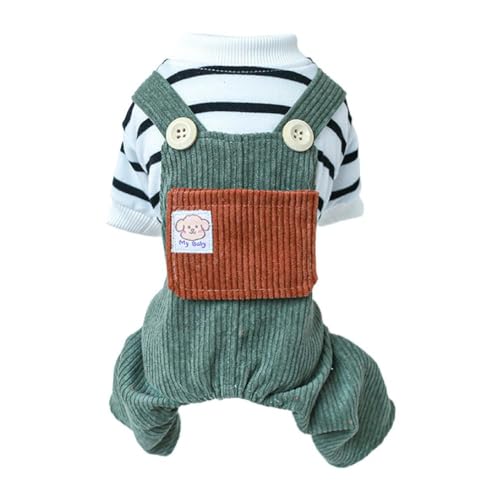 Haustier Hund Hosenträger Hosen Pullover Pullover Streifen Grün Cord Hosen Hund Kostüm Winter Frühling Kleidung Haustier Liefert Pet Liefert Für Katzen Hunde von MISUVRSE