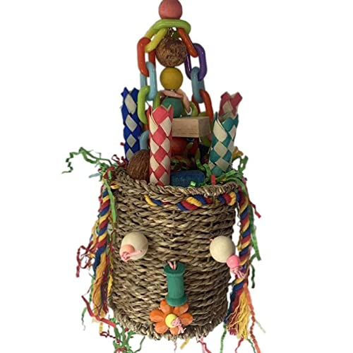 MISUVRSE Kaubares Papageienspielzeug Vogel Futtersuche Spielzeug Korb Vogel Spielzeug Vogel Futtersuche Korb Vogelkäfig Spielzeug Vogel Reißen Spielzeug Vogel Futtersuche Spielzeug Für Nymphensittiche von MISUVRSE