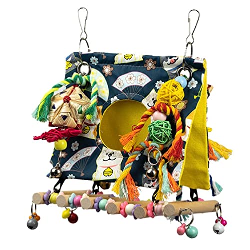 MISUVRSE Papageiennest Hängematte zum Aufhängen, warmes Haus mit Kauspielzeug und Holzleiter, Sitzstange, Kleintierversteck, Vogel, warmes Nest, Hängematte für Käfig, Papagei, Kuscheln, Kleintiere, MISUVRSE Papageiennest Hängematte zum Aufhängen, warmes Haus mit Kauspielzeug und Holzleiter, Sitzstange, Kleintierversteck, Vogel, warmes Nest, Hängematte für Käfig, Papagei, Kuscheln, Kleintiere, von MISUVRSE