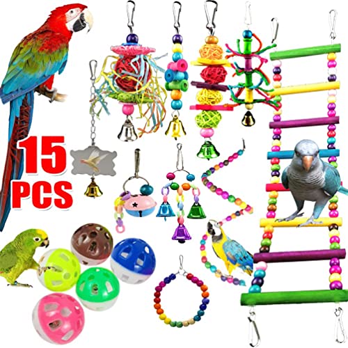 Papagei Spielzeug Kit Vogel Spielzeug Zubehör Vogelkäfig Spielzeug Für Papageien Vögel Schaukel Kauen Vogel Spielzeug Papagei Spielzeug Papagei Spielzeug Kits von MISUVRSE