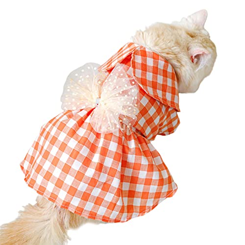 Welpenkleid Rock Hund Rock Mit Plaids Hochzeitskleid Orange Welpe Hund Und Katzen Auf Hochzeiten Urlaub Hundekleider Für Hunde Mädchen Geburtstag von MISUVRSE