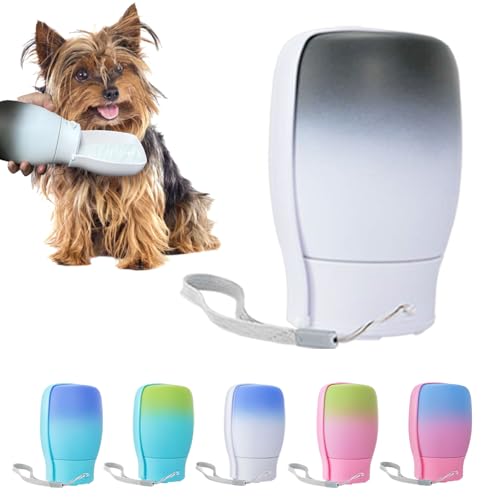 MITOCAPY Tragbare Hunde-Wasserflasche, lebensmittelechter Kunststoff, auslaufsicherer Welpen-Wassernapf-Spender für Outdoor, Hunde-Zubehör, Geschenke für Hunde (284 ml, Schwarz und Weiß) von MITOCAPY