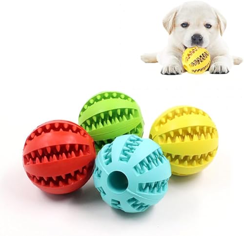 Hundespielzeug Ball, 4 Stück Hundeball, Naturgummi Hundespielzeug mit Minzgeschmack Ø 5cm, Hundezahn Reinigungs Spielzeugball, Hund Feeder Ball, interaktives Hundespielzeugs für Große & Kleine Hunde Hundespielzeug Ball, 4 Stück Hundeball, Naturgummi Hundespielzeug mit Minzgeschmack Ø 5cm, Hundezahn Reinigungs Spielzeugball, Hund Feeder Ball, interaktives Hundespielzeugs für Große & Kleine Hunde von MITUMORMOR