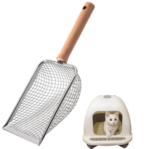 MITUMORMOR Katzenschaufel Edelstahl für Katzenklo, Metall Katzenschaufel Lochabstand 5mm, Griff aus Katzentoilette Scooper, Schaufel für Katzentoilette, Katzenschaufel mit Holzgriff, Litter Box Scoop MITUMORMOR Katzenschaufel Edelstahl für Katzenklo, Metall Katzenschaufel Lochabstand 5mm, Griff aus Katzentoilette Scooper, Schaufel für Katzentoilette, Katzenschaufel mit Holzgriff, Litter Box Scoop von MITUMORMOR