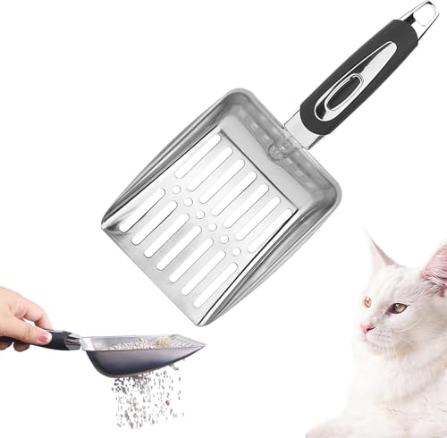 MITUMORMOR Katzenstreuschaufel, Katzenstreu-Schaufel aus Edelstahl, Katzenschaufel Katzenklo, Schnell Gesiebtes Katzenstreu,Schaufel Katzenklo für Katzentoilette, Katzen, Hund - Schwarz MITUMORMOR Katzenstreuschaufel, Katzenstreu-Schaufel aus Edelstahl, Katzenschaufel Katzenklo, Schnell Gesiebtes Katzenstreu,Schaufel Katzenklo für Katzentoilette, Katzen, Hund - Schwarz von MITUMORMOR