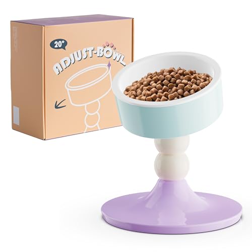 Erhöhte Katzennäpfe aus Keramik, 3 Höhen, verstellbar, erhöhter Hundenapf, Ständer für Indoor-Katzen und kleine Hunde, um 15 ° geneigter Futternapf, verstellbar auf 11,9 cm, 15,2 cm, 18,5 cm, Rosa und Erhöhte Katzennäpfe aus Keramik, 3 Höhen, verstellbar, erhöhter Hundenapf, Ständer für Indoor-Katzen und kleine Hunde, um 15 ° geneigter Futternapf, verstellbar auf 11,9 cm, 15,2 cm, 18,5 cm, Rosa und von MIU PET