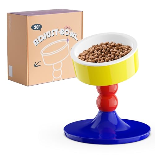 MIU PET Erhöhter Futternapf aus Keramik, mit Ständer, 3-fach höhenverstellbar, erhöhter Hundenapf, Ständer für kleine Hunde und Katzen, verstellbar auf 11,9 cm, 15,2 cm, 18,5 cm, Rot und Blau MIU PET Erhöhter Futternapf aus Keramik, mit Ständer, 3-fach höhenverstellbar, erhöhter Hundenapf, Ständer für kleine Hunde und Katzen, verstellbar auf 11,9 cm, 15,2 cm, 18,5 cm, Rot und Blau von MIU PET
