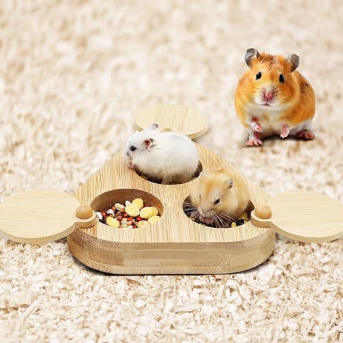 MIUUIPI Meerschweinchen Spielzeug, Hamster Spielzeug aus Holz, 3 In 1 Holzspielzeug Zur Futtersuche, Hamster Accessory Set für Hamster Meerschweinchen Chinchillas Rennmäuse Zwerghamster von MIUUIPI