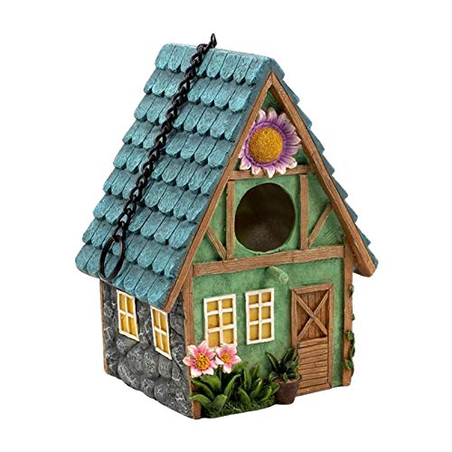 Vogelhaus-Kiste Habitat Roosting Tasche, Kunstharz, handbemalt, zum Aufhängen, bunt, Garten, Landhaus, Vogelhaus, Outdoor, Terrasse, dekorativer Nistkasten für kleine Vögel von MIVALO