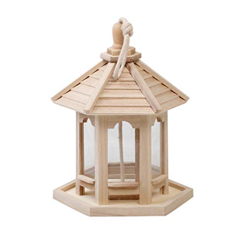 Vogelhaus-Vogelhaus-Vogelhaus, Holz, unlackiert, dekoratives Vogelhaus, DIY, Holz für Kinder (Holzfarbe) von MIVALO