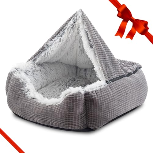 MIXJOY Hundebetten für mittelgroße und große und kleine Hunde, rechteckige Höhle mit Kapuze, Welpenbett, luxuriöses orthopädisches Katzenbett für Indoor-Katzen, Wärme und maschinenwaschbar (63,5 cm MIXJOY Hundebetten für mittelgroße und große und kleine Hunde, rechteckige Höhle mit Kapuze, Welpenbett, luxuriöses orthopädisches Katzenbett für Indoor-Katzen, Wärme und maschinenwaschbar (63,5 cm von MIXJOY