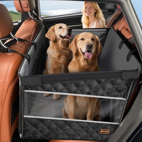 MIXJOY XL Hundeautositz für große mittelgroße Hunde, Rücksitzverlängerung für Haustiere, wasserdichter Haustierautositz für mittelgroße Hunde, Hängematte für Haustiere, mit Aufbewahrungstasche für von MIXJOY