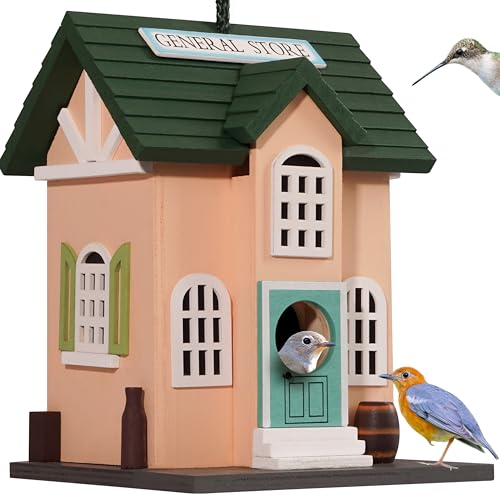 MIXUMON Vogelhäuser für draußen, Vogelhaus für Vogelfamilien Bluebird Sparrow Finken Kardinäle Hängendes Vogelhaus für Garten von MIXUMON