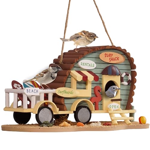 MIXUMON Vogelhäuser für draußen, Vogelhaus für Vogelfamilien Bluebird Sparrow Finken Kardinäle Hängendes Vogelhaus für Garten von MIXUMON