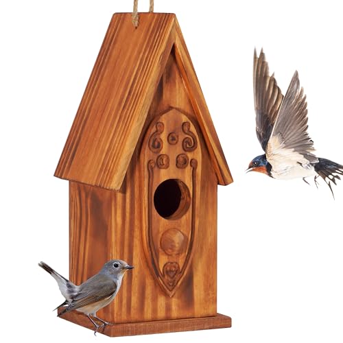 MIXUMON Vogelhäuser für draußen, Vogelhaus im Freien, Zimmer für Vogelfamilien, Bluebird Finken, Kardinäle, hängendes Vogelhaus für Garten von MIXUMON