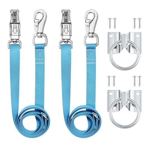 MIYABALA - Cross Horse Ties strapazierfähiges Nylon mit starkem Panikdruck und Bullverschluss, verstellbar von 114,3 cm bis 198,1 cm, Aufhängegurt mit 2 Befestigungsringen und Schrauben von MIYABALA