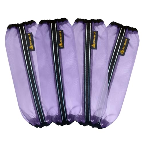 MIYABALA Fliegenstiefel für Pferde, Universalgröße, feines Netzgewebe, mit integrierter Metallstütze, Fliegengamaschen für Pferde mit Fleece-Besatz und reflektierendem Gurtband, 4 Stück, Violett MIYABALA Fliegenstiefel für Pferde, Universalgröße, feines Netzgewebe, mit integrierter Metallstütze, Fliegengamaschen für Pferde mit Fleece-Besatz und reflektierendem Gurtband, 4 Stück, Violett von MIYABALA