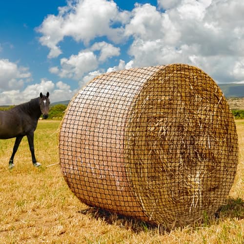MIYABALA Rundes Heunetz für Pferde, 1,8 x 1,8 m, knotenlos, langsames Füttern, Heunetz für Nutztiere, strapazierfähig, großes Heunetz für Pferde, Ziegen, Schafe, Rinder auf Bauernhöfen und Weiden von MIYABALA