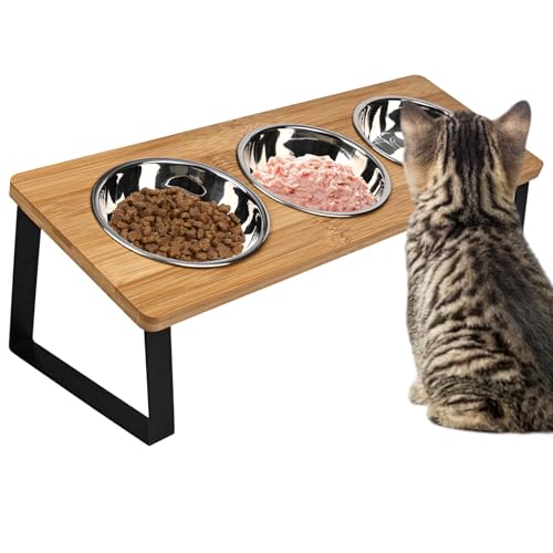Erhöhter Katzennapf, Katzennäpfe mit Ständer geneigt, verstellbare Höhe Erhöhte Futternäpfe, Wassernäpfe 3er Set für Katzen und kleine Hunde, Welpenplatte Anti-Erbrochenes, leicht zu reinigen Erhöhter Katzennapf, Katzennäpfe mit Ständer geneigt, verstellbare Höhe Erhöhte Futternäpfe, Wassernäpfe 3er Set für Katzen und kleine Hunde, Welpenplatte Anti-Erbrochenes, leicht zu reinigen von MJFENDAI