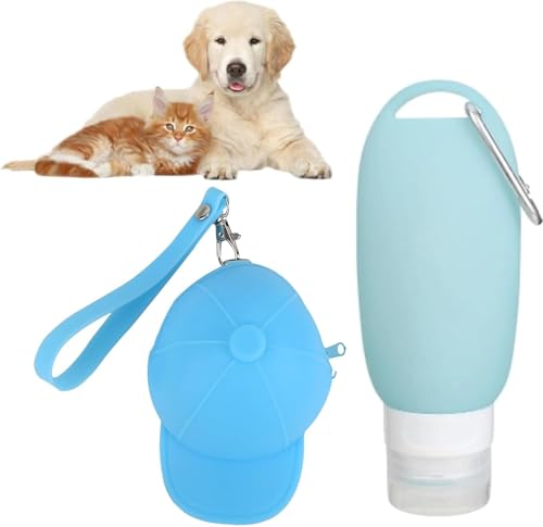 MJFENDAI Futtertube Hund Befüllbar Tuben, 90ml Silikon Reiseflaschen Set, Wasserschlauch für Haustiere, Befüllbare Tuben, Reißverschluss-Design, für Hundetraining als Belohnung von MJFENDAI