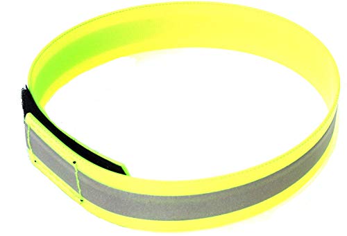 MJH 25mm BioThane Signal Reflex Halsung mit Klettverschluss vernäht versch. Größen & Farben (34-38cm, gelb) von MJH