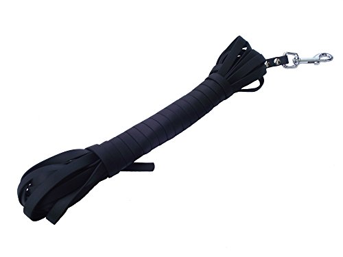 MJH Biohane Leine 1,50m lang/9mm breit mit Handschlaufe (schwarz) von MJH