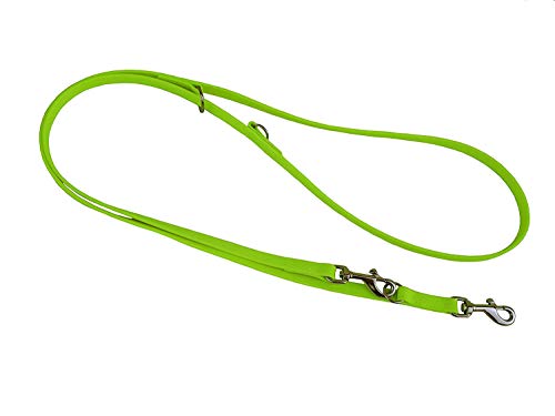 MJH Führleine Umhängeleine BETA-BioThane 3-Fach verstellbar 2,30m lang & 16mm breit für Hunde bis ca. 12kg (Bordeaux) von MJH