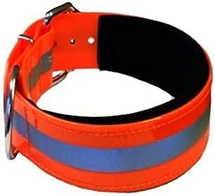 MJH verstellbare Reflex Halsung BioThane orange 25mm breit mit Neopren schwarz unterlegt (40-.46cm) von MJH