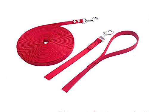 wasserdichte Schleppleine für Hunde, 3m bis 25m mit robustem Karabiner, Wasserfest Hundeleine, Laufleine für Große bis Kleine Hunde, Reißfeste Trainingsleine (pink, 3m) von MJH