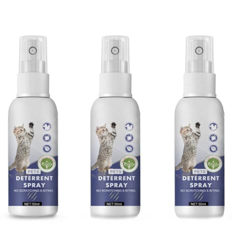 Katzenabwehrspray, 50 ml, für drinnen und draußen, natürliches Anti-Kratz-Spray für Katzen, spurloses Katzentrainingshilfe zum Schutz von Möbeln, Sofas, Türen und Garten vor Kratzern und Beißen, 3 Katzenabwehrspray, 50 ml, für drinnen und draußen, natürliches Anti-Kratz-Spray für Katzen, spurloses Katzentrainingshilfe zum Schutz von Möbeln, Sofas, Türen und Garten vor Kratzern und Beißen, 3 von MJLOMJ