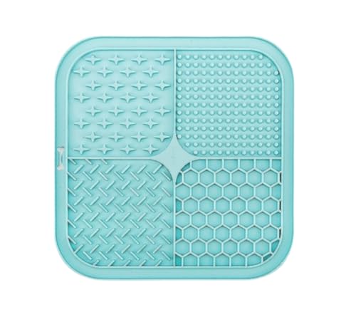 Licky Mats für Hunde - Slow Feeder Silikon Leckmatte mit Saugnäpfen, Anti-Erstickungs-Puzzle-Lecker für Angstlinderung, leicht zu reinigendes Hunde-Leckpad (blau-grün) von MJLOMJ