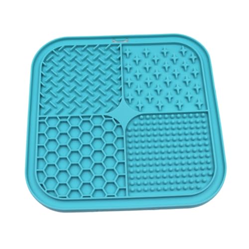 Licky Mats für Hunde - Slow Feeder Silikon Leckmatte mit Saugnäpfen, Anti-Erstickungs-Puzzle-Lecker zur Angstlinderung, leicht zu reinigendes Hunde-Leckpad (blau) von MJLOMJ