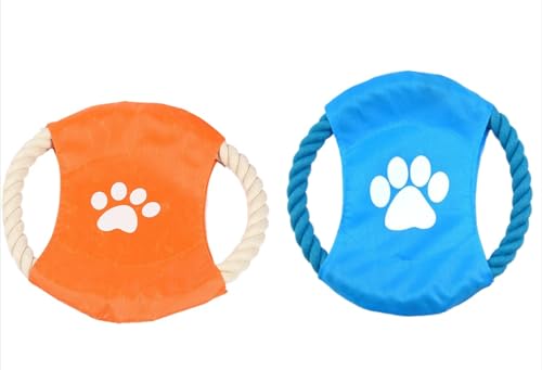 MJLOMJ 2 Stück unzerstörbares Hunde-Frisbee-Spielzeug – schwimmendes Wasser- und Outdoor-Fortierspielzeug für große Hunde, langlebiges kaufestes Seil-Trainingsscheibe für Kauer (Strand, Gartengebrauch MJLOMJ 2 Stück unzerstörbares Hunde-Frisbee-Spielzeug – schwimmendes Wasser- und Outdoor-Fortierspielzeug für große Hunde, langlebiges kaufestes Seil-Trainingsscheibe für Kauer (Strand, Gartengebrauch von MJLOMJ
