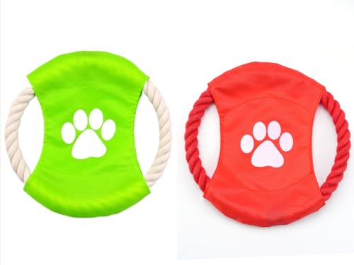 MJLOMJ 2 Stück unzerstörbares Hunde-Frisbee-Spielzeug – schwimmendes Wasser- und Outdoor-Fortierspielzeug für große Hunde, langlebiges kaufestes Seil-Trainingsscheibe für Kauer (Strand, Gartengebrauch MJLOMJ 2 Stück unzerstörbares Hunde-Frisbee-Spielzeug – schwimmendes Wasser- und Outdoor-Fortierspielzeug für große Hunde, langlebiges kaufestes Seil-Trainingsscheibe für Kauer (Strand, Gartengebrauch von MJLOMJ