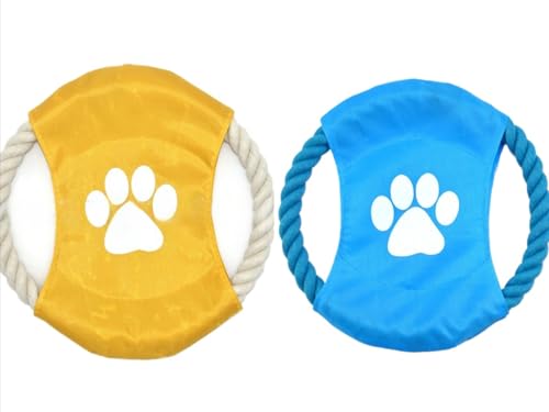 MJLOMJ 2 Stück unzerstörbares Hunde-Frisbee-Spielzeug – schwimmendes Wasser- und Outdoor-Fortierspielzeug für große Hunde, langlebiges kaufestes Seil-Trainingsscheibe für Kauer (Strand, Gartengebrauch MJLOMJ 2 Stück unzerstörbares Hunde-Frisbee-Spielzeug – schwimmendes Wasser- und Outdoor-Fortierspielzeug für große Hunde, langlebiges kaufestes Seil-Trainingsscheibe für Kauer (Strand, Gartengebrauch von MJLOMJ
