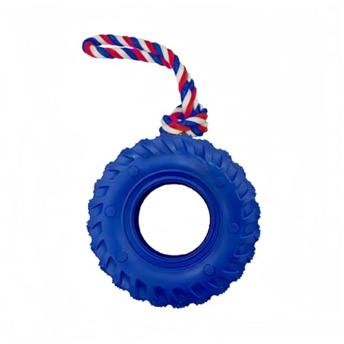 MJLOMJ Langlebiges Hundespielzeug zum Zerren, interaktives Reifen-Design für Rollspaß und Zahnreinigung, Blau MJLOMJ Langlebiges Hundespielzeug zum Zerren, interaktives Reifen-Design für Rollspaß und Zahnreinigung, Blau von MJLOMJ