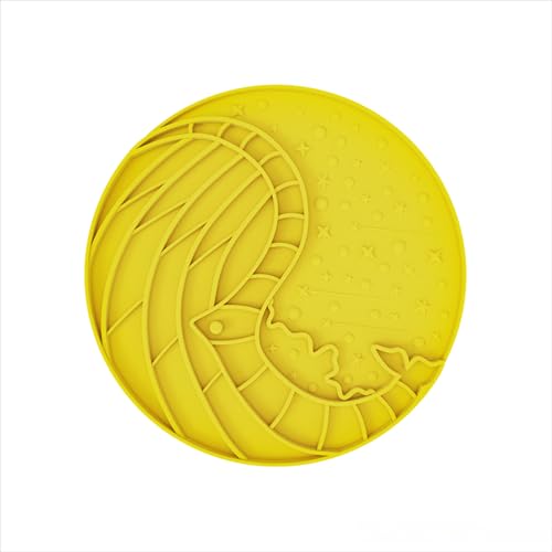 Schnüffelmatte für Hunde - Slow Feeder Leckmatte, rutschfeste Silikon Hunde-Puzzlematte, spülmaschinenfest, Anreicherungsspielzeug für kleine mittelgroße große Haustiere (Gelb) von MJLOMJ