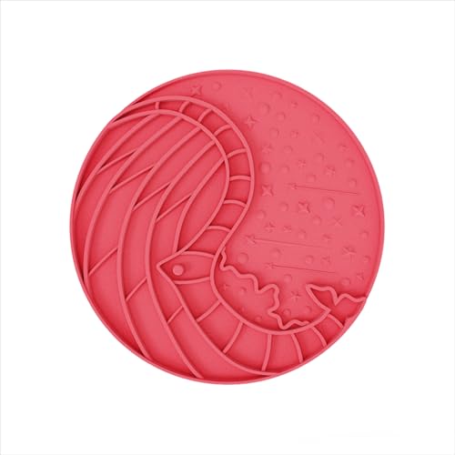 Schnüffelmatte für Hunde - Slow Feeder Leckmatte, rutschfeste Silikon Hunde-Puzzlematte, spülmaschinenfest, Anreicherungsspielzeug für kleine mittelgroße große Haustiere (Rot) von MJLOMJ