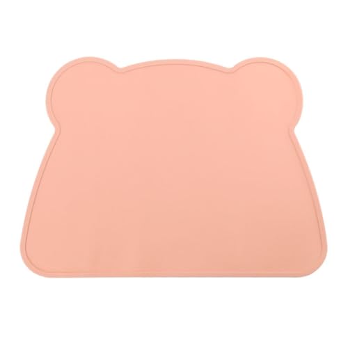 Silikon-Katzenfuttermatte – rutschfeste wasserdichte Haustier-Futtermatte mit erhöhten Kanten, Hundenapfmatte für Bodenschutz, leicht zu reinigendes Futtertablettt, Kissen (Rosa) von MJLOMJ