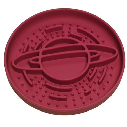 Silikon Slow Feeder Hundenapf - Rutschfester Saugnapfboden, Anti-Erstickungs-Design für kleine, mittelgroße & große Hunde - Slow Eating Futternapf für schnelle Fresser (Rose Red) von MJLOMJ
