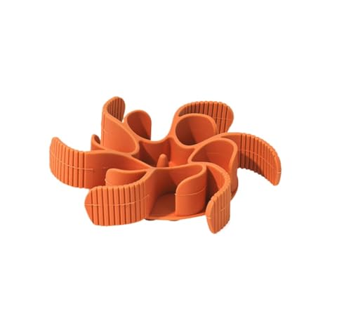 Slow Feeder Matte für Welpen – rutschfeste Hundenapf-Alternative, Anti-Choke-Puzzlematte für schnelle Esser, lustige Mahlzeit-Welpenzubehör für kleine und mittelgroße Hunde (Orange) von MJLOMJ
