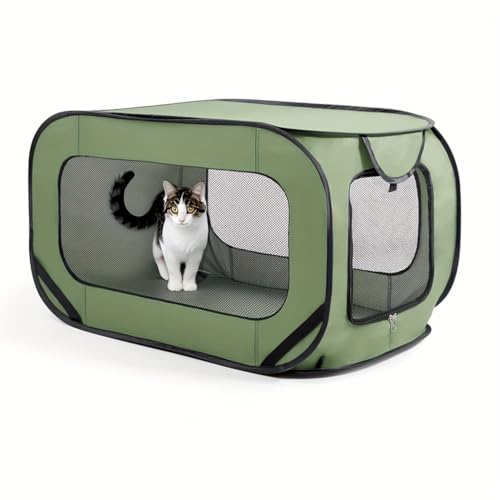 【Vielseitige Haustier-Laufgitter & Kisten】Faltbare Indoor/Outdoor Hundegehege, Welpenlaufställe, Katzenzelte & tragbare Haustiergehege (Grün) von MJLOMJ