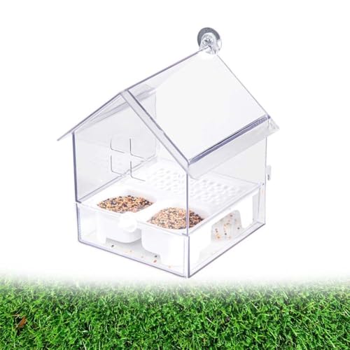 Ausziehbarer Externer Papageien-Futterspender, Sittich-Futterhaus Mit Zwei Futter- Und Wasserschlitzen, Vogelkäfig-Futterspender Für Einfache Reinigung, Papageien-Futterspender Mit(Weiß) von MJOYIS