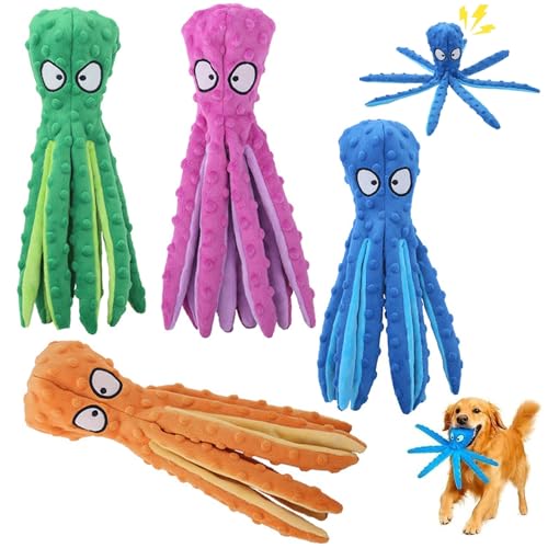 MJOYIS Whiskerspot Umweltfreundliches Hundespielzeug In Form Eines Oktopus aus Plüsch, Tanzender Oktopus mit Quietschgeräuschen, Kauspielzeug für Hunde mit Aggressivem Kauverhalten, Langlebiges(SetG) MJOYIS Whiskerspot Umweltfreundliches Hundespielzeug In Form Eines Oktopus aus Plüsch, Tanzender Oktopus mit Quietschgeräuschen, Kauspielzeug für Hunde mit Aggressivem Kauverhalten, Langlebiges(SetG) von MJOYIS