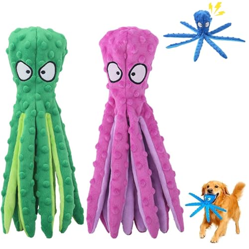 MJOYIS Whiskerspot Umweltfreundliches Hundespielzeug In Form Eines Oktopus aus Plüsch, Tanzender Oktopus mit Quietschgeräuschen, Kauspielzeug für Hunde mit Aggressivem Kauverhalten, Langlebiges(SetB) MJOYIS Whiskerspot Umweltfreundliches Hundespielzeug In Form Eines Oktopus aus Plüsch, Tanzender Oktopus mit Quietschgeräuschen, Kauspielzeug für Hunde mit Aggressivem Kauverhalten, Langlebiges(SetB) von MJOYIS