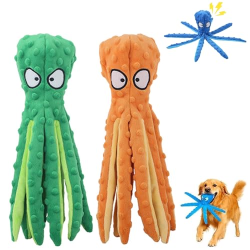 MJOYIS Whiskerspot Umweltfreundliches Hundespielzeug In Form Eines Oktopus aus Plüsch, Tanzender Oktopus mit Quietschgeräuschen, Kauspielzeug für Hunde mit Aggressivem Kauverhalten, Langlebiges(SetA) MJOYIS Whiskerspot Umweltfreundliches Hundespielzeug In Form Eines Oktopus aus Plüsch, Tanzender Oktopus mit Quietschgeräuschen, Kauspielzeug für Hunde mit Aggressivem Kauverhalten, Langlebiges(SetA) von MJOYIS